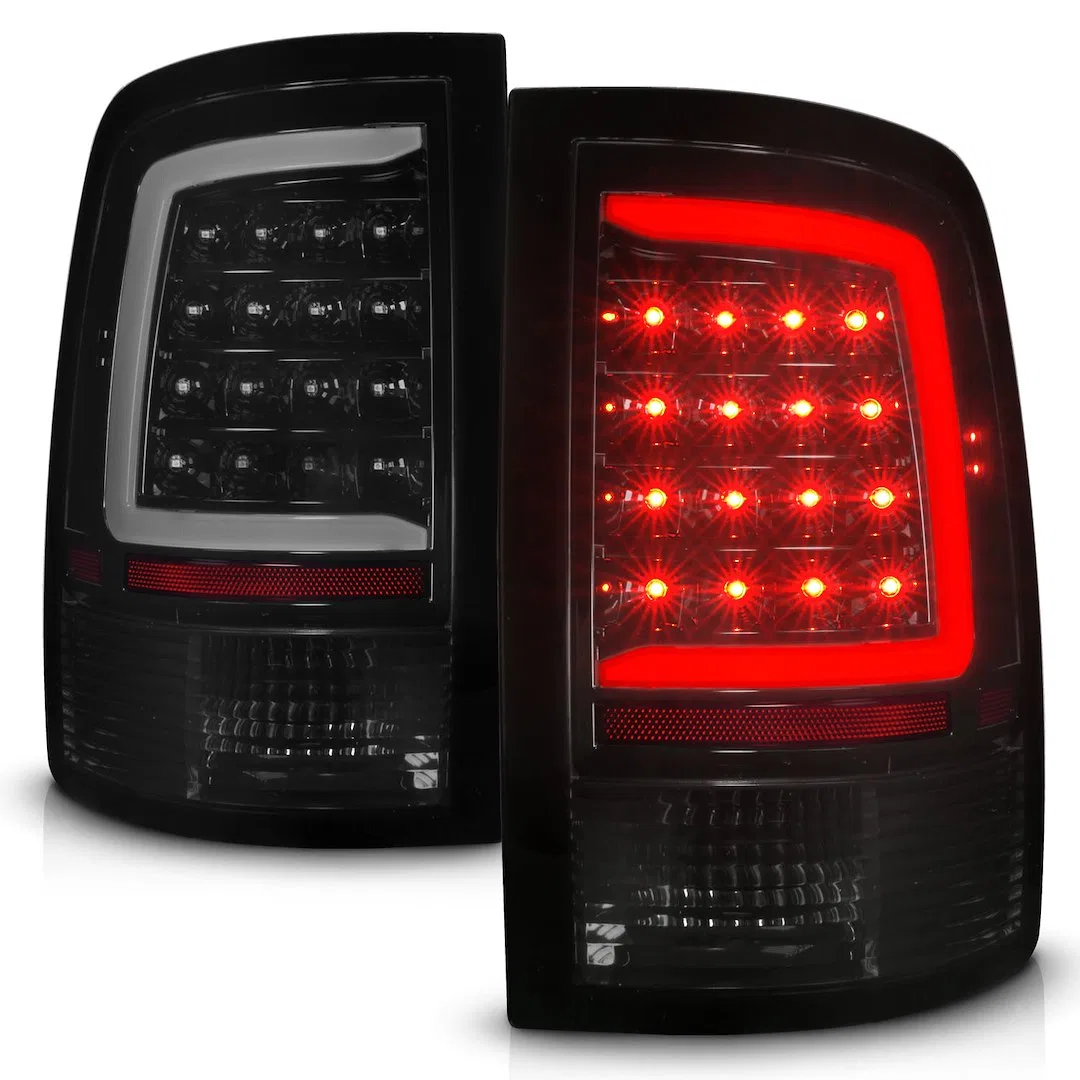 311453 – ANZO Tail Light Assembly, LED Smoke Lens Black Housing Red Brake Light/ Sequential Turn Signal Light/ Runnin...